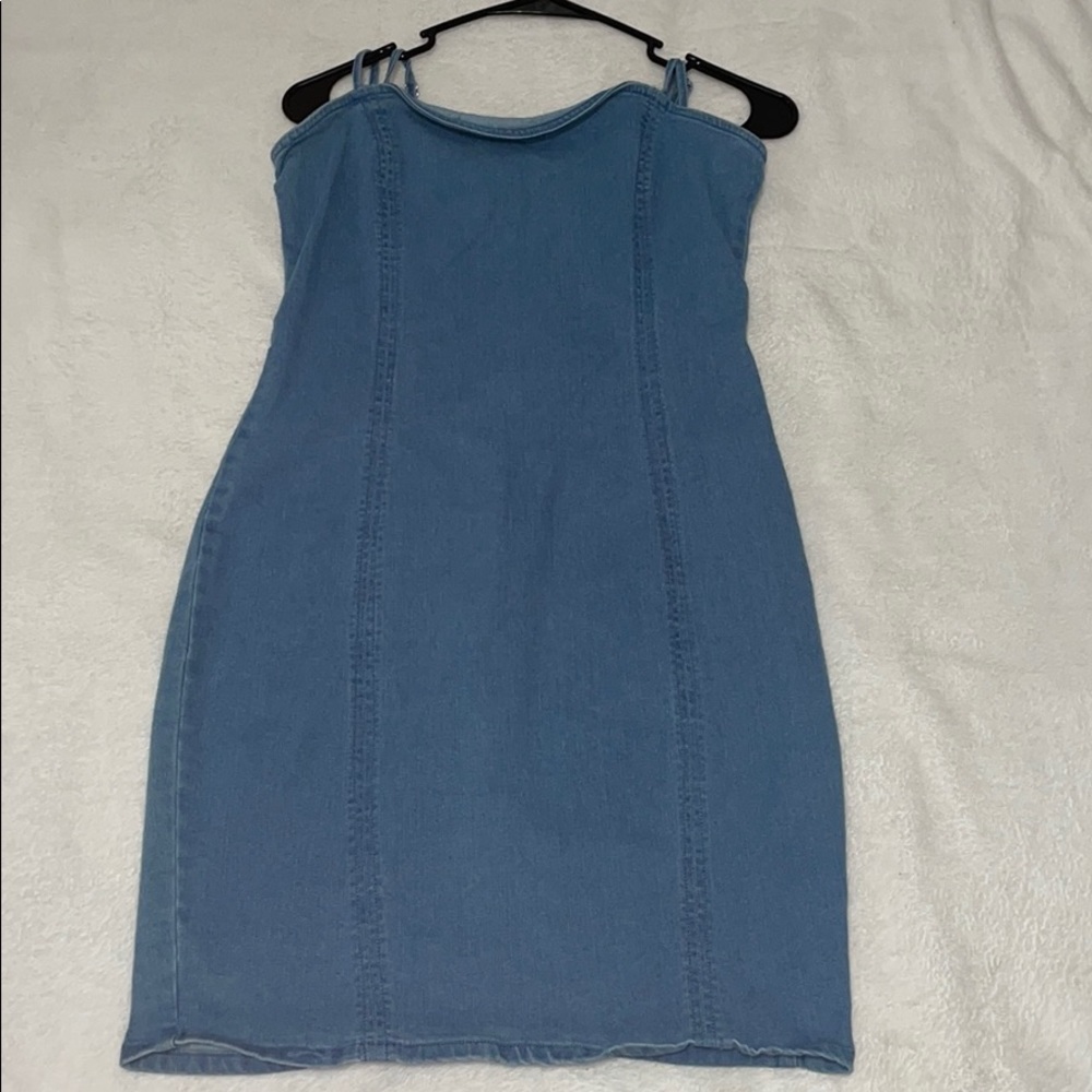 Jean Leather Dress👖👗